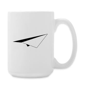 Avion en papier minimaliste - Grande tasse 440 ml - blanc - Droite