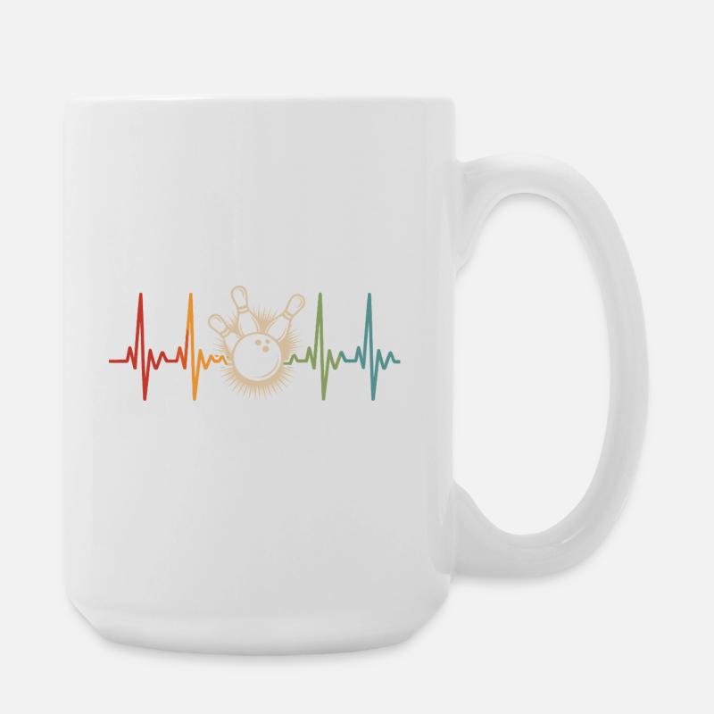 Bowling Herzschlag - Große Tasse 440 ml - Weiß