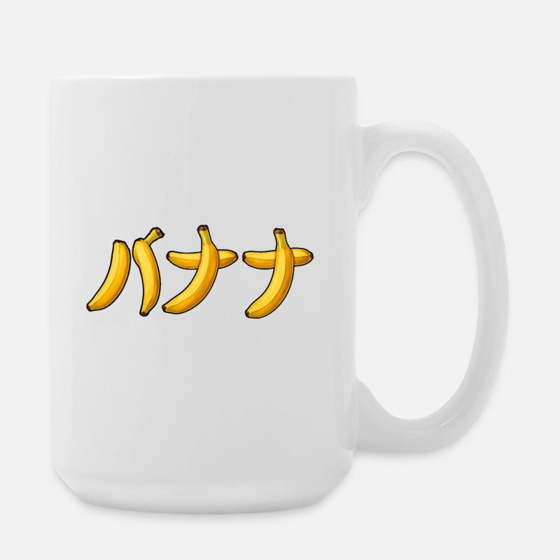 バナナ – Japanisches Bananendesign - Große Tasse 440 ml - Weiß