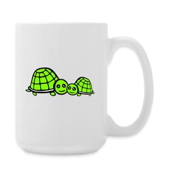 2 Turtles Mom Dad Child Family Love Cute - Large Mug 440 ml - white - Right