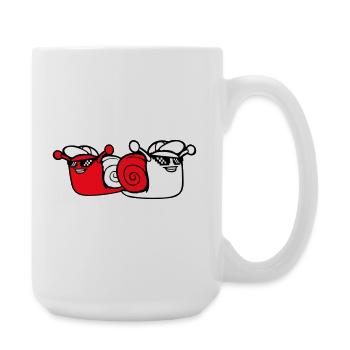 2 Snail Sunglasses Team Friends Cool Crew - Large Mug 440 ml - white - Right
