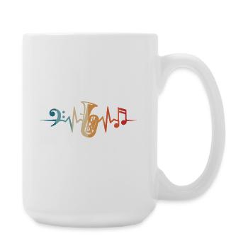 Tuba Heartbeat Tuba Orchestra Musicians - Large Mug 440 ml - white - Right