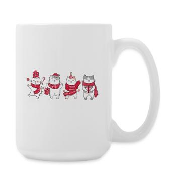 Chat à Noël - Grande tasse 440 ml - blanc - Droite
