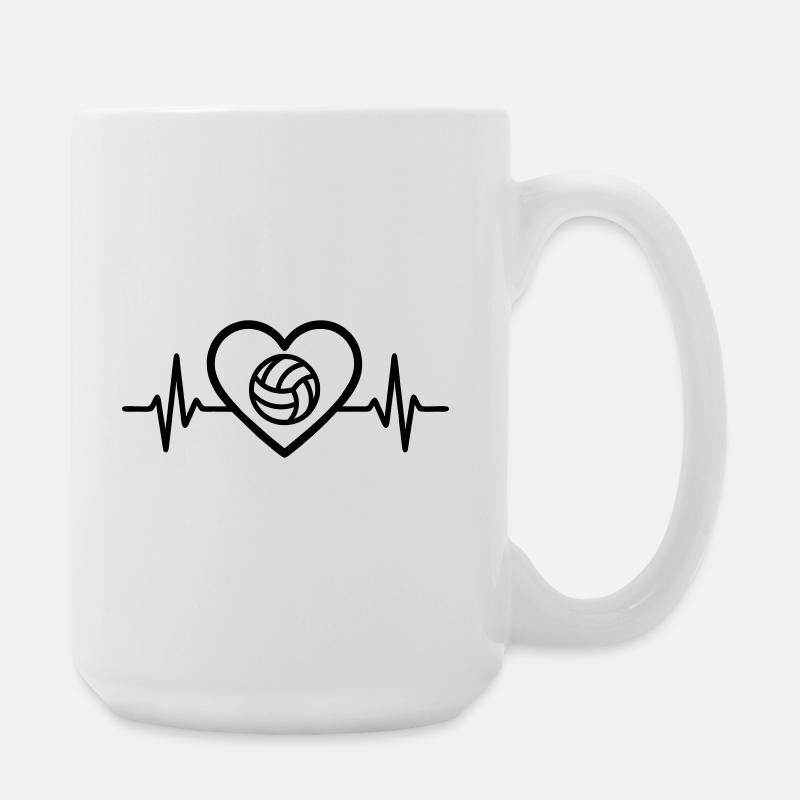 Volleyball Herz - Große Tasse 440 ml - Weiß