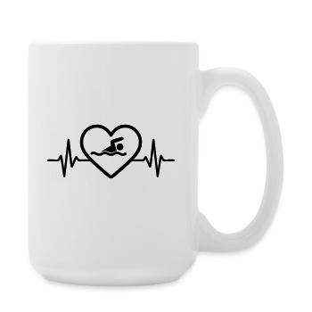 Swimming Heart - Large Mug 440 ml - white - Right
