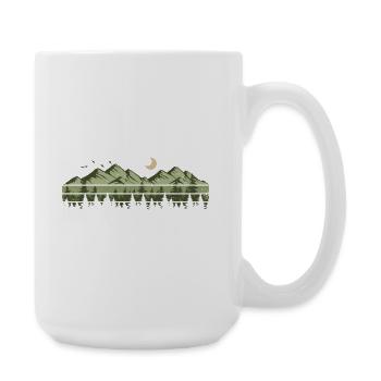 Berge Wald Natur Bäume Outdoor Naturliebhaber - Große Tasse 440 ml - Weiß - Rechts