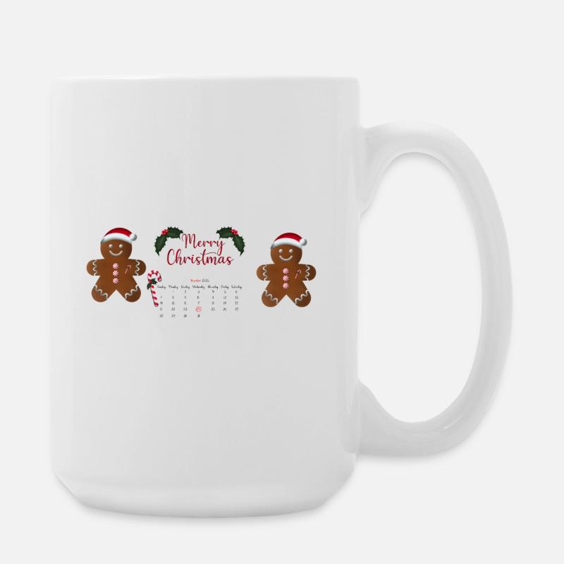 Merry Christmas Gingerbread Duo - Große Tasse 440 ml - Weiß