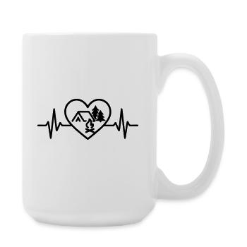Camping Heart Tent Nature Adventure - Large Mug 440 ml - white - Right