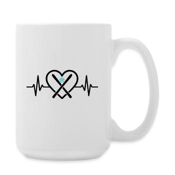 Ski Cœur Neige Sports de montagne Passion - Grande tasse 440 ml - blanc - Droite