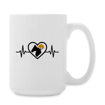 Reiten Herz Pferd Sport Leidenschaft Geschenk - Große Tasse 440 ml - Weiß - Rechts