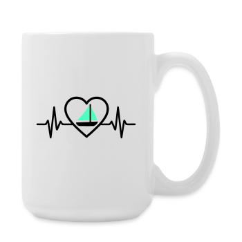 Heart Sailing – Passion Boat - Large Mug 440 ml - white - Right