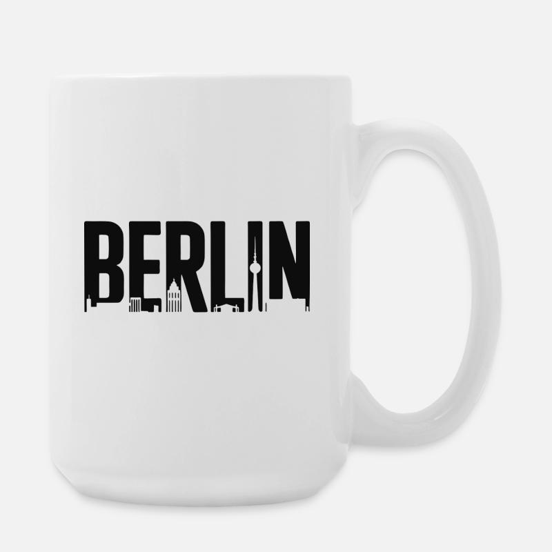Berliner Skyline-Silhouette - Große Tasse 440 ml - Weiß