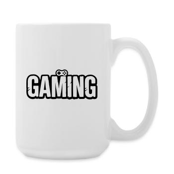 Gaming_Schrift_mit_Conroller - Large Mug 440 ml - white - Right