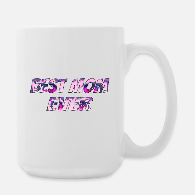 Best Mom Ever Pink Psy Pattern - Große Tasse 440 ml - Weiß