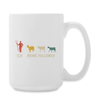 Ich und meine follower retro ziege ziegen - Große Tasse 440 ml - Weiß - Rechts