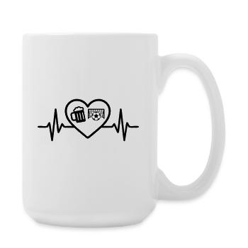 Herz Fußball Bier - Große Tasse 440 ml - Weiß - Rechts