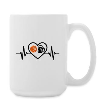 Heart Basketball Beer - Large Mug 440 ml - white - Right