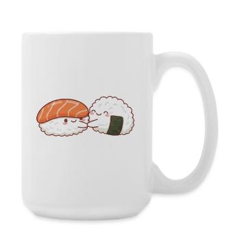 Kawaii Sushi Hug Love Valentine's Day Sushi Hug - Large Mug 440 ml - white - Right