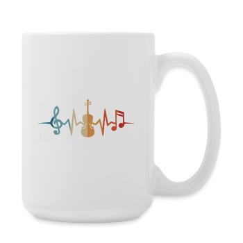 Violine Herzschlag Geige Violinist Geiger Geigen - Große Tasse 440 ml - Weiß - Rechts