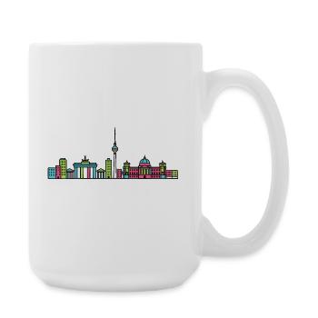 Berliner Stadt-Skyline-TV-Turm Moderne Linienkunst - Große Tasse 440 ml - Weiß - Rechts