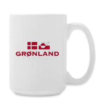 Greenland Flag Distress Unity - Large Mug 440 ml - white - Right
