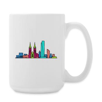 Basel City Skyline Roche Tower Modern Art - Large Mug 440 ml - white - Right