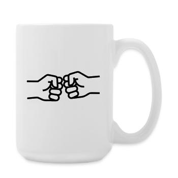 Fist Bump Fist Greeting Best Friends Vector - Large Mug 440 ml - white - Right