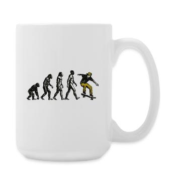 Evolution Skateboarder – Grunge Skate Design - Grande tasse 440 ml - blanc - Droite