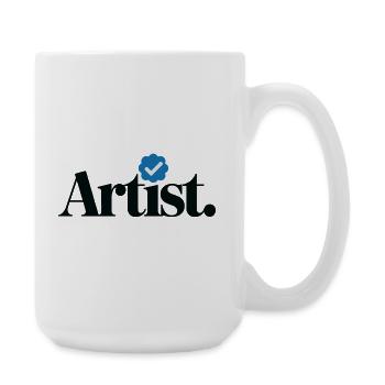 Verifizierter Künstler Lustig - Große Tasse 440 ml - Weiß - Rechts