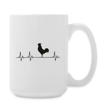 Fans de poulets - - Coq - Poussins - Grande tasse 440 ml - blanc - Droite