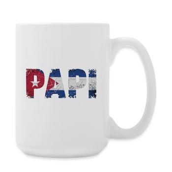 Daddy Cuba Flag Vintage Dad - Large Mug 440 ml - white - Right