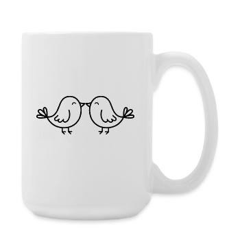 Süße Vögel - Große Tasse 440 ml - Weiß - Rechts