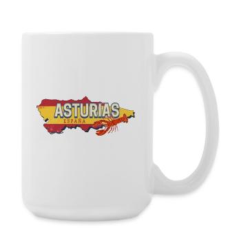 Asturien Spanien Retro Region Landkarte Souvenir - Große Tasse 440 ml - Weiß - Rechts
