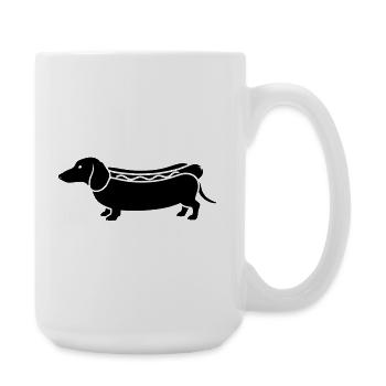 Silhouette saucisse de hot-dog teckel - Grande tasse 440 ml - blanc - Droite