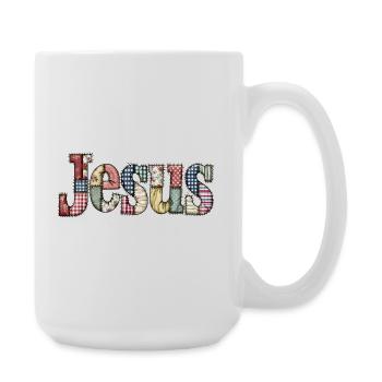 Patchwork Jesus Lettering - Large Mug 440 ml - white - Right