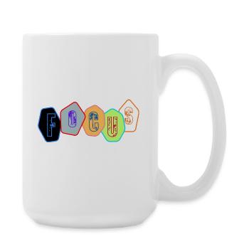 Focus in chrome blocks - Large Mug 440 ml - white - Right