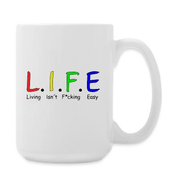 Life - Große Tasse 440 ml - Weiß - Rechts