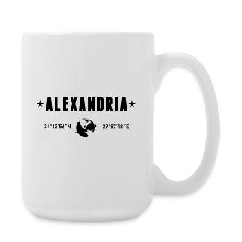 Alexandria, Ägypten, Koordinaten Planet Erde - Große Tasse 440 ml - Weiß - Rechts