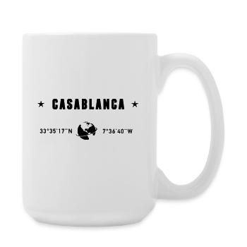 Casablanca Marokko Koordinaten Planet Erde - Große Tasse 440 ml - Weiß - Rechts