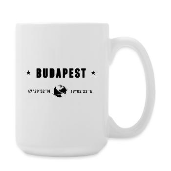 Budapest, Ungarn koordiniert den Planeten Erde - Große Tasse 440 ml - Weiß - Rechts