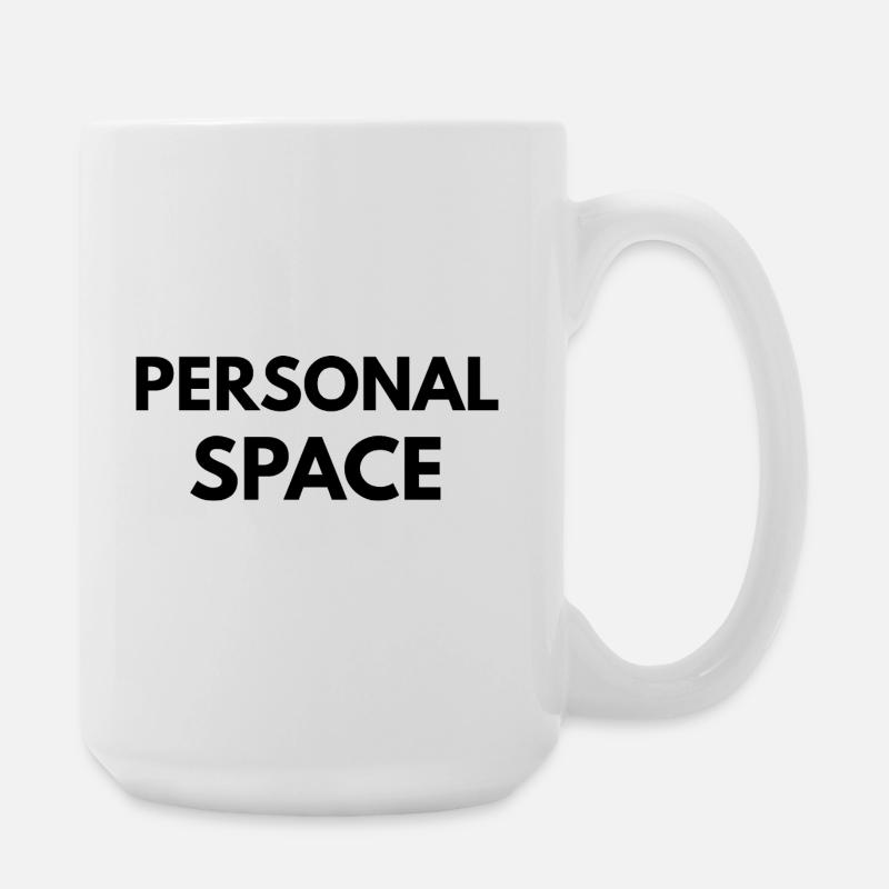 Personal Space Minimal-Quote-Design - Große Tasse 440 ml - Weiß
