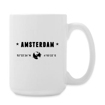 Amsterdam Netherlands Coordinates Gps Globe - Large Mug 440 ml - white - Right