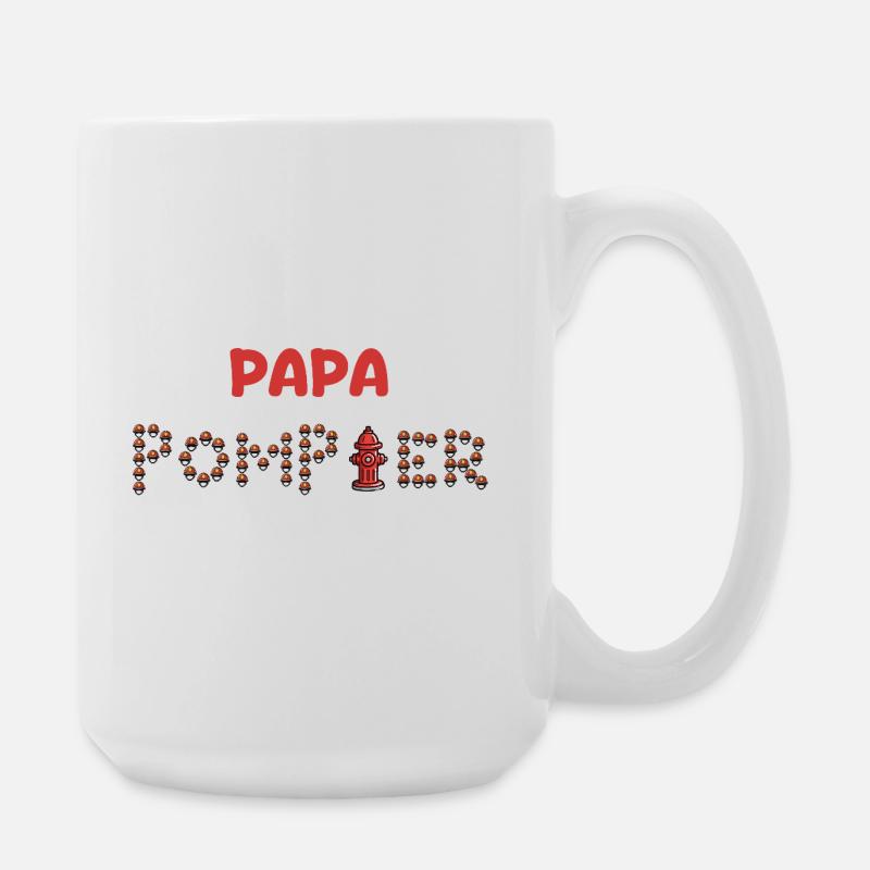 Papa_pompier - Large Mug 440 ml - white