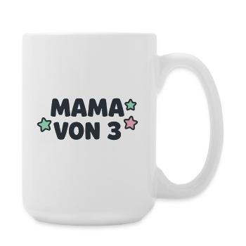 Mama von 3 Sterne Dreifache Mutter Drillinge - Große Tasse 440 ml - Weiß - Rechts