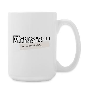 Bin für Technologieoffenheit – Meine Fax-Nr. ist… - Große Tasse 440 ml - Weiß - Rechts