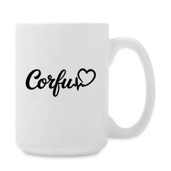 Corfou Heartbeat, Grèce, île de Corfou - Grande tasse 440 ml - blanc - Droite
