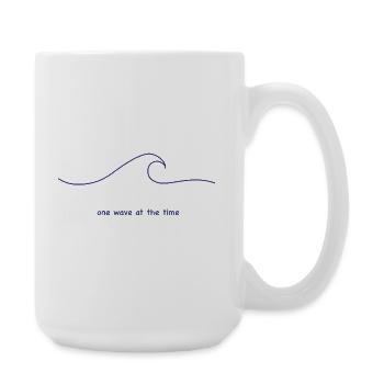 Eine Welle nach der anderen - Große Tasse 440 ml - Weiß - Rechts