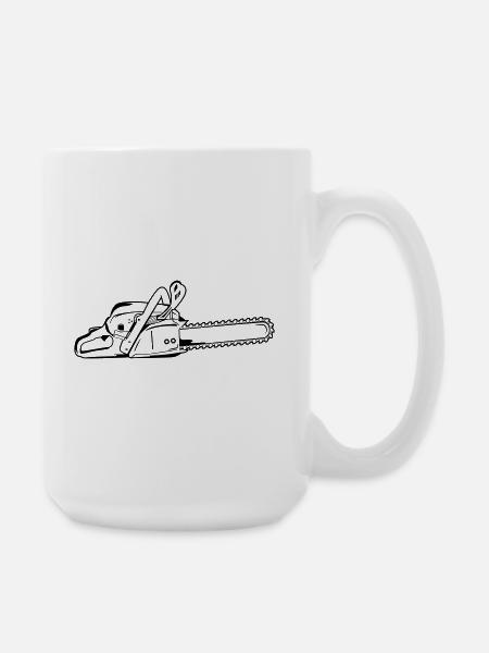 Chainsaw - Large Mug 440 ml - white