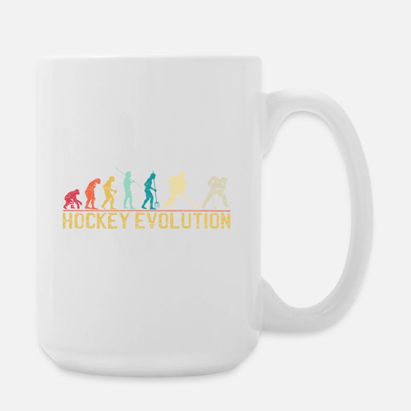 Hockey Evolution Silhouette Design - Große Tasse 440 ml - Weiß
