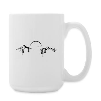 Mountain Peak Adventure Minimaliste Silhouette Art - Grande tasse 440 ml - blanc - Droite